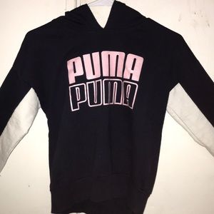 a pink navy and blue puma hoodie